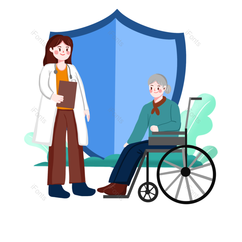 老人图片,医生元素,PNG,免抠素材